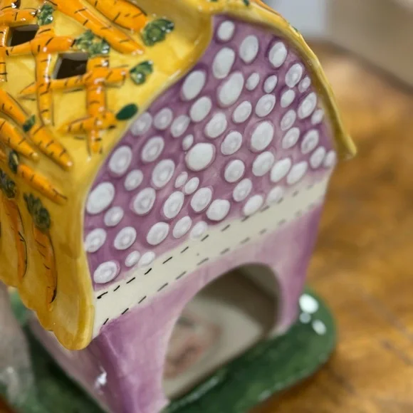 Colorful Easter Bunny Headquarters Ceramic House - Picture 2 of 3